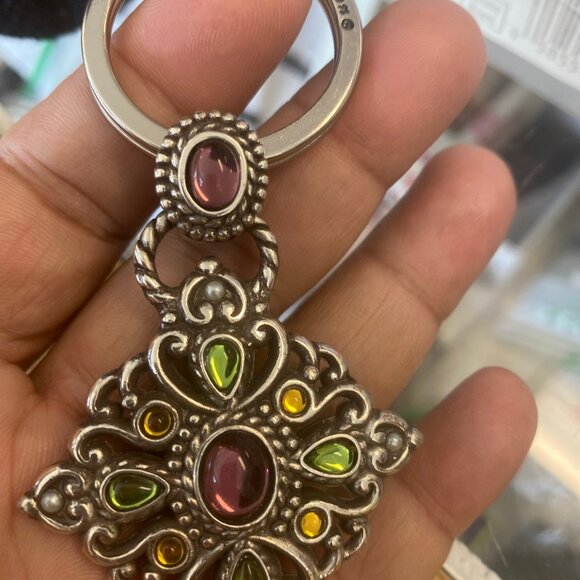 Vintage Brighton Amethyst Silver Toned Keychain Key Ring Collectible Jewelry - Picture 2 of 8